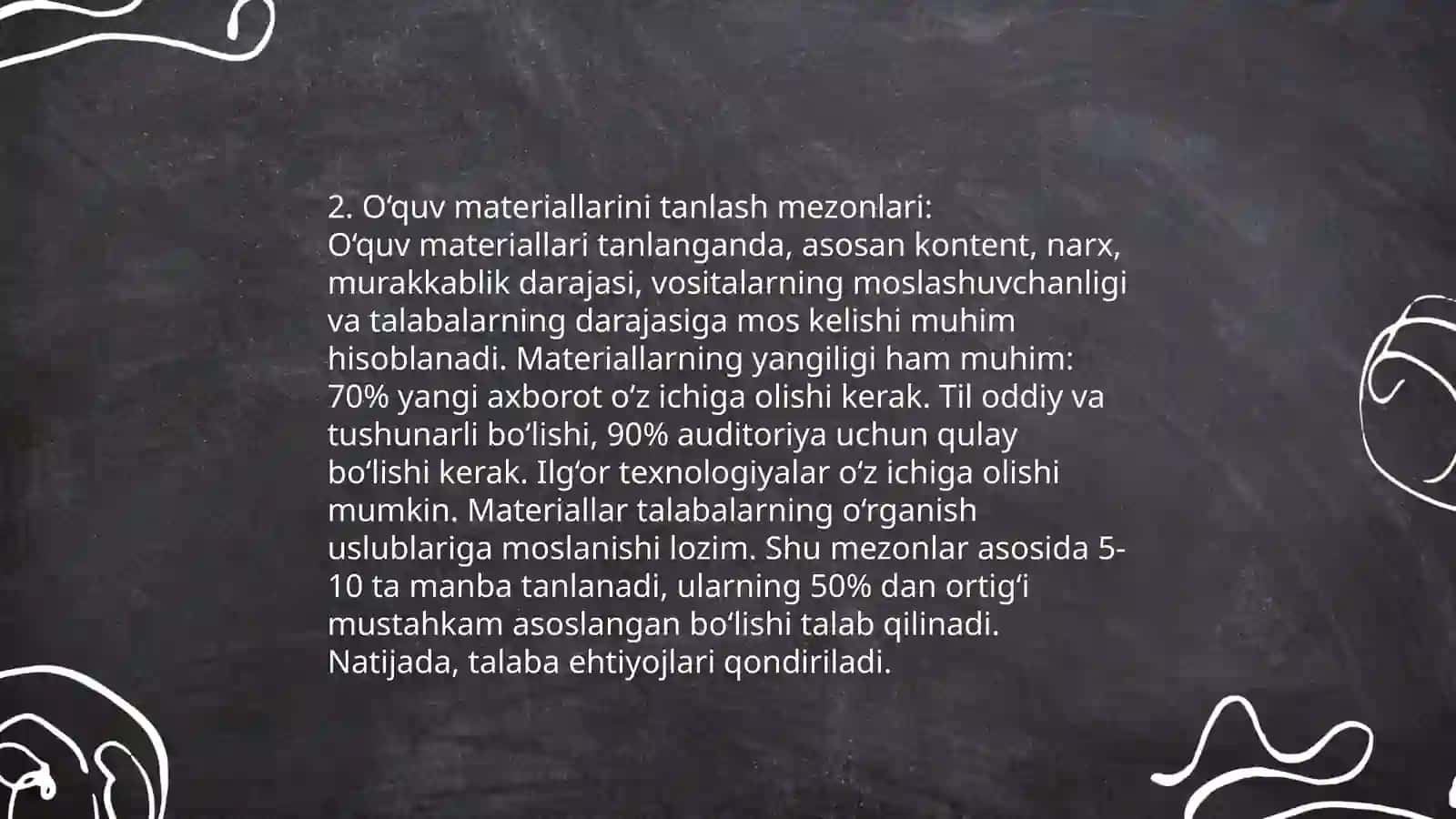O‘zbek tilini o‘qitish metodikasi fani bo’yicha adabivotlarni o‘rganish va tahlil qilish 4