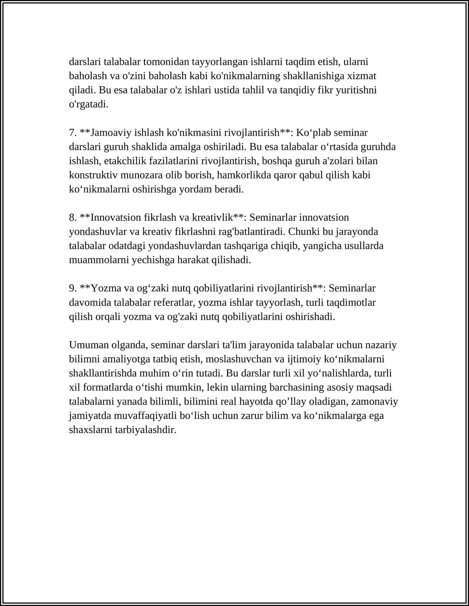 SEMINAR DARSLARGA TAYYORGARLIK 4