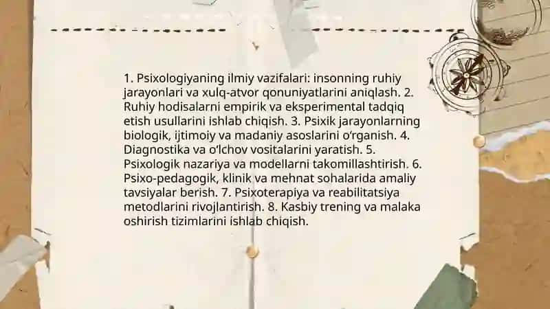 Psixologiya fanining maqsadi va vazifalari 4