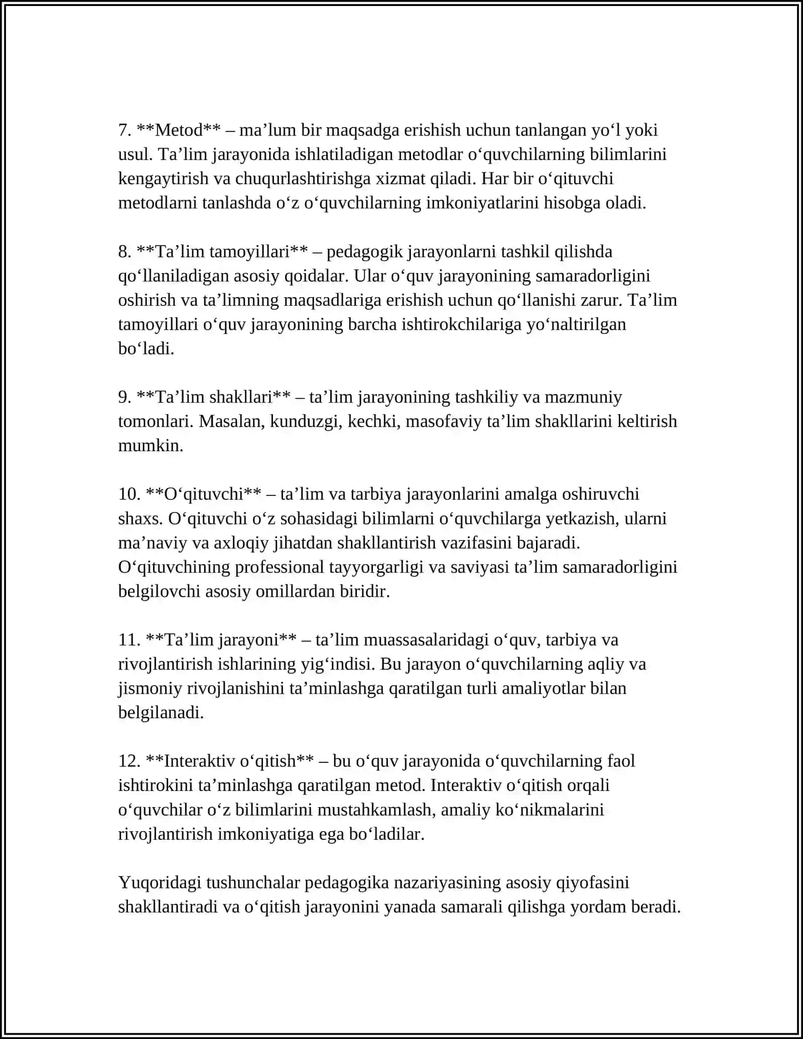 PEDAGOGIKA NAZARIYASI FANINING MAZMUNI VA MOHIYATI PREDMETI 4