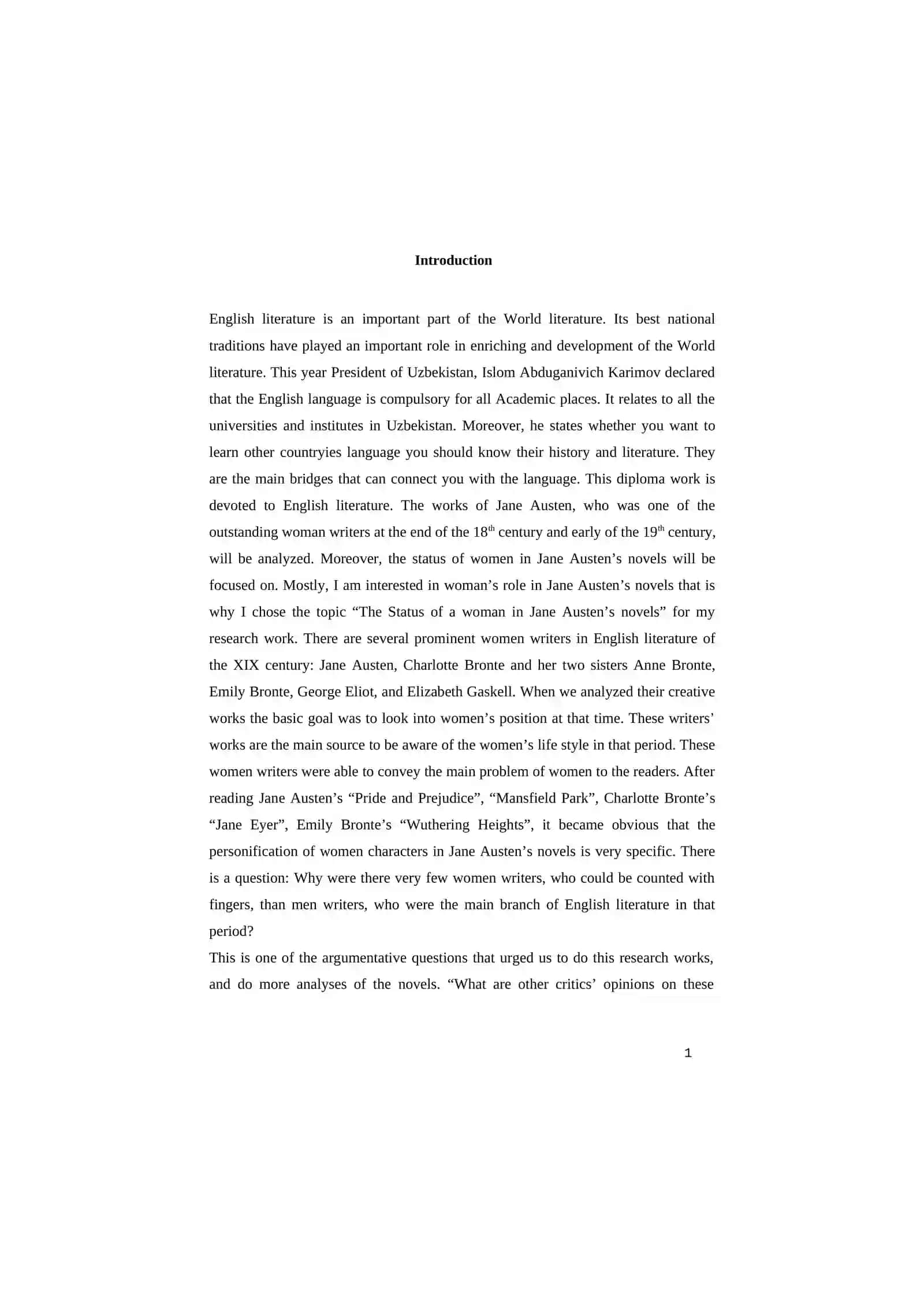 The status of women in Jane Austen’s novels 4