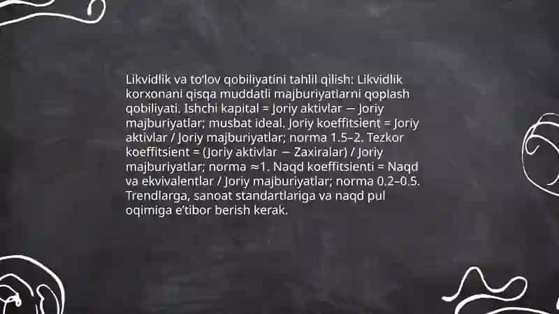 Moliyaviy va boshqaruv taxlili 4