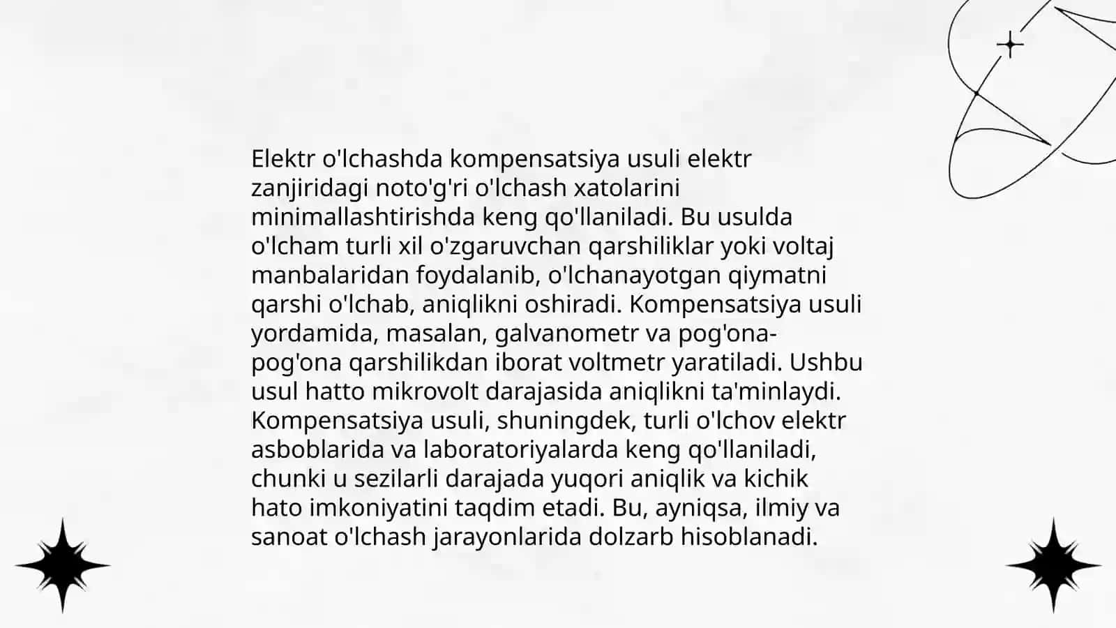 Elektr oʻlchash asboblarini kompensation usulda oʻlchash 4