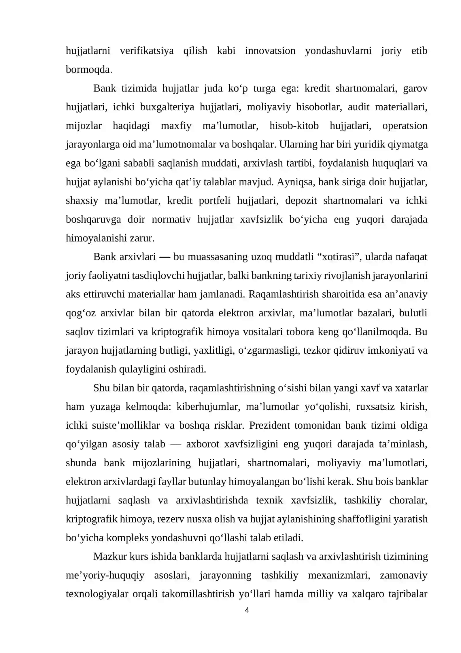 Banklarda xujjatlarni saqlash va arxivlash 4