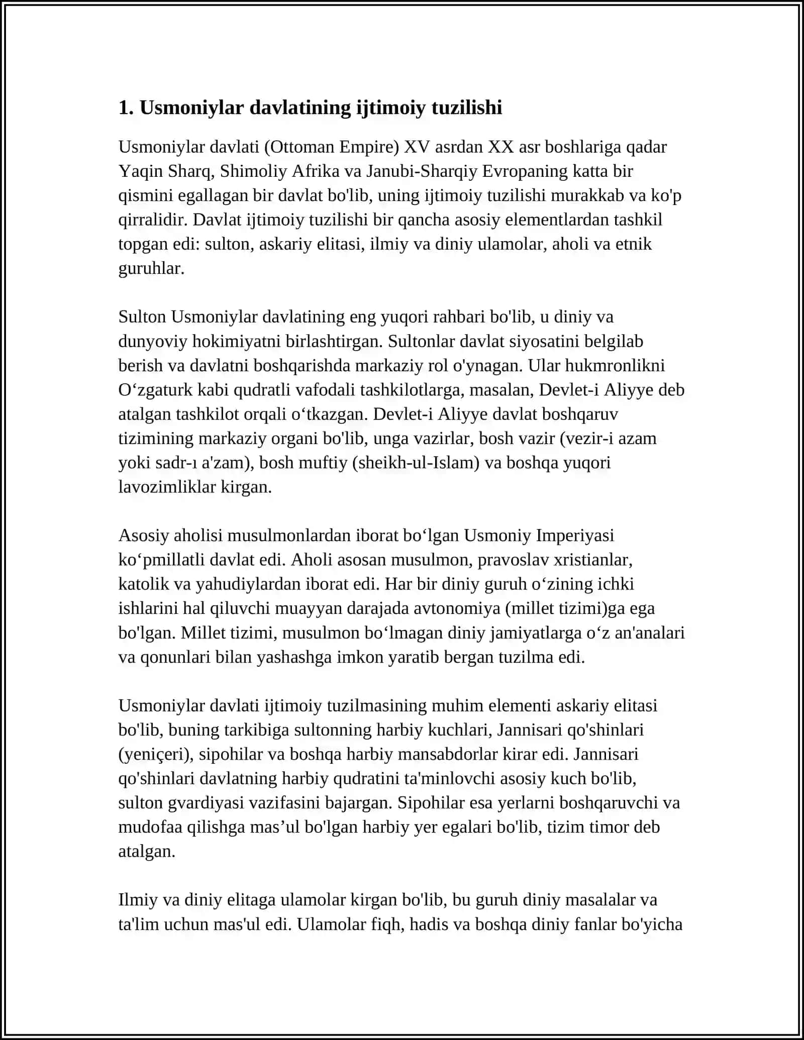XV ASRNING 2-YARMIDA USMONIYLAR DAVLATINING IJTIMOIY HAYOTI 4