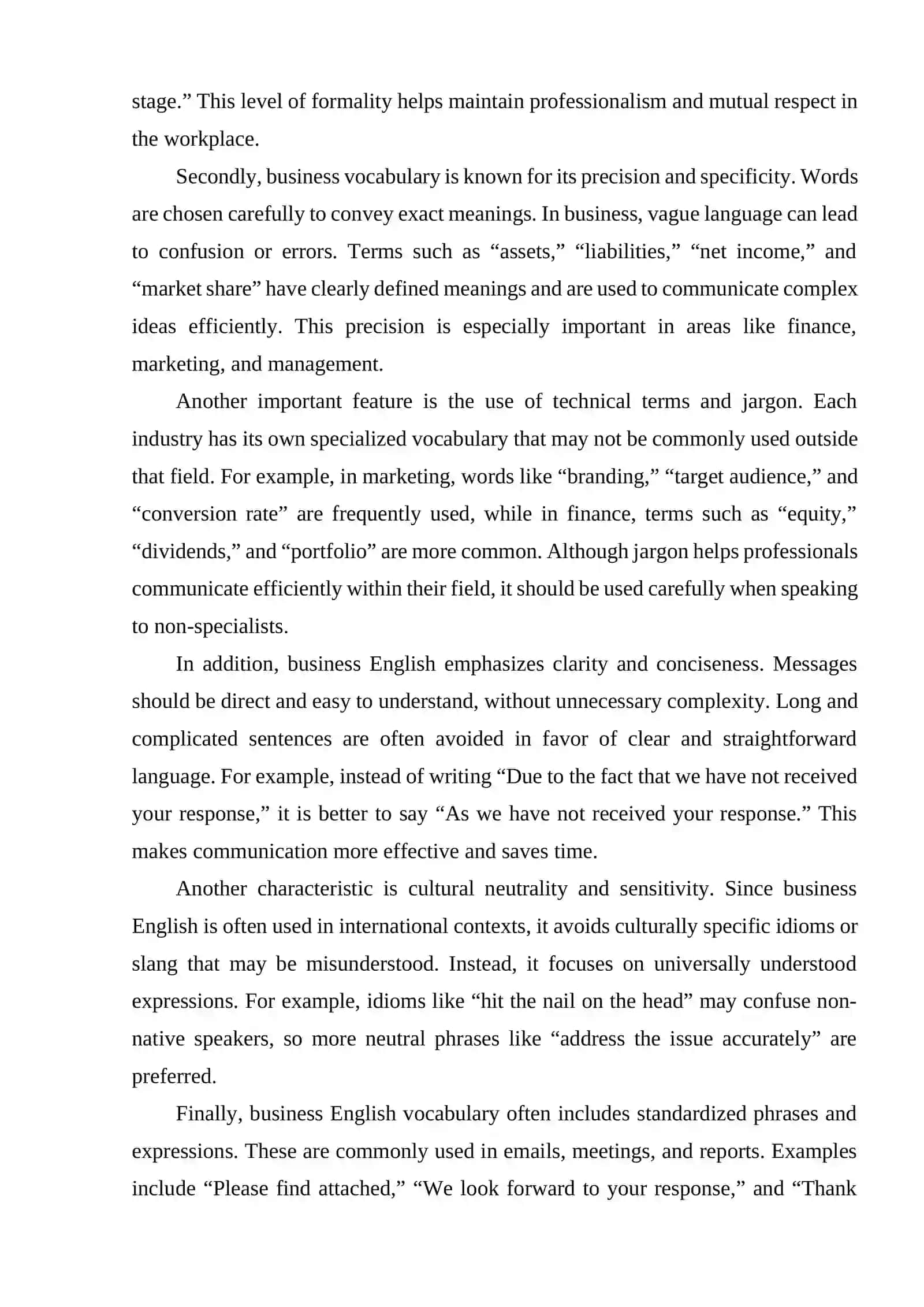 VOCABULARY BUILDING IN ENGLISH FOR BUSINESS 4