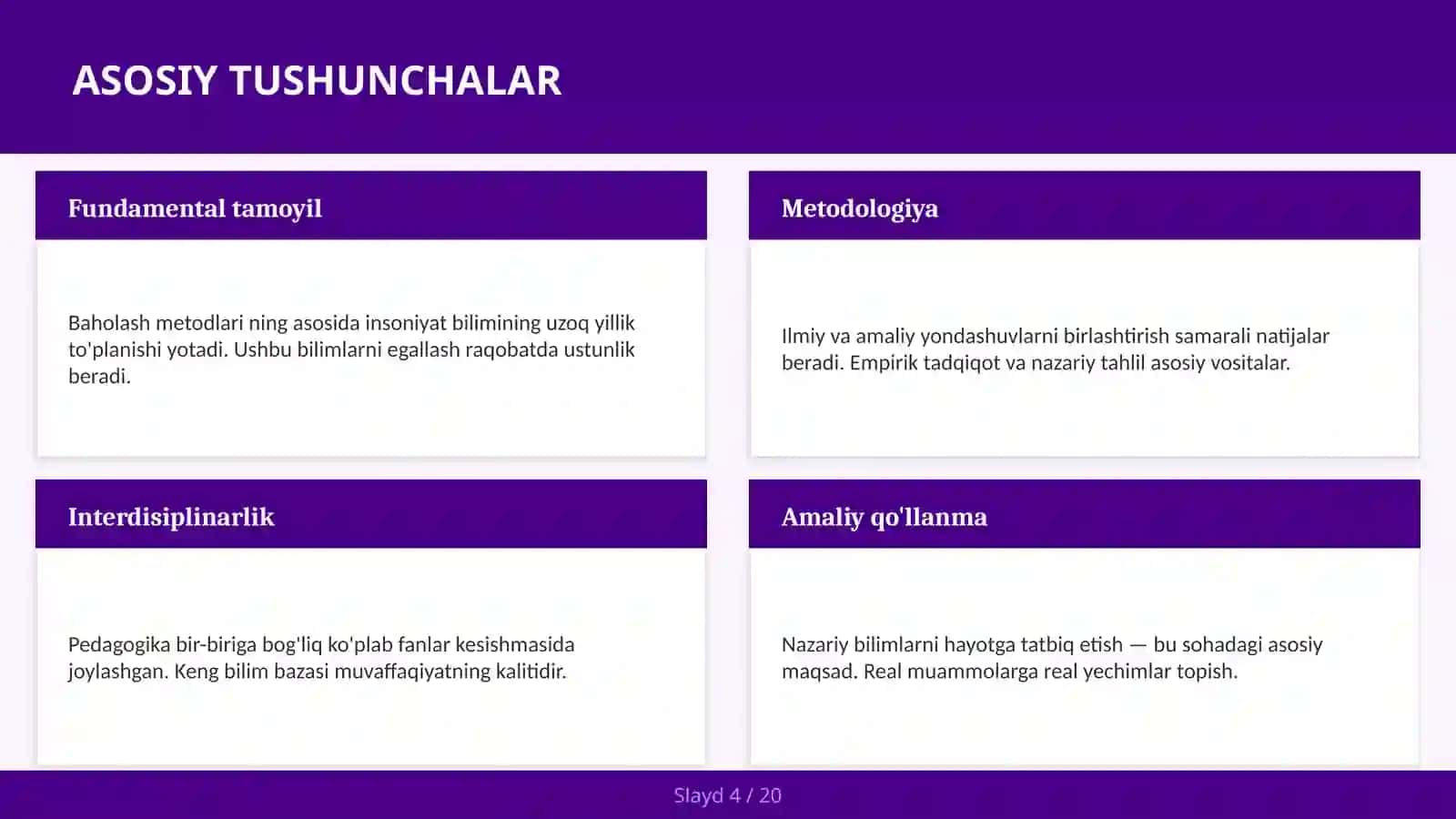 Baholash metodlari 4