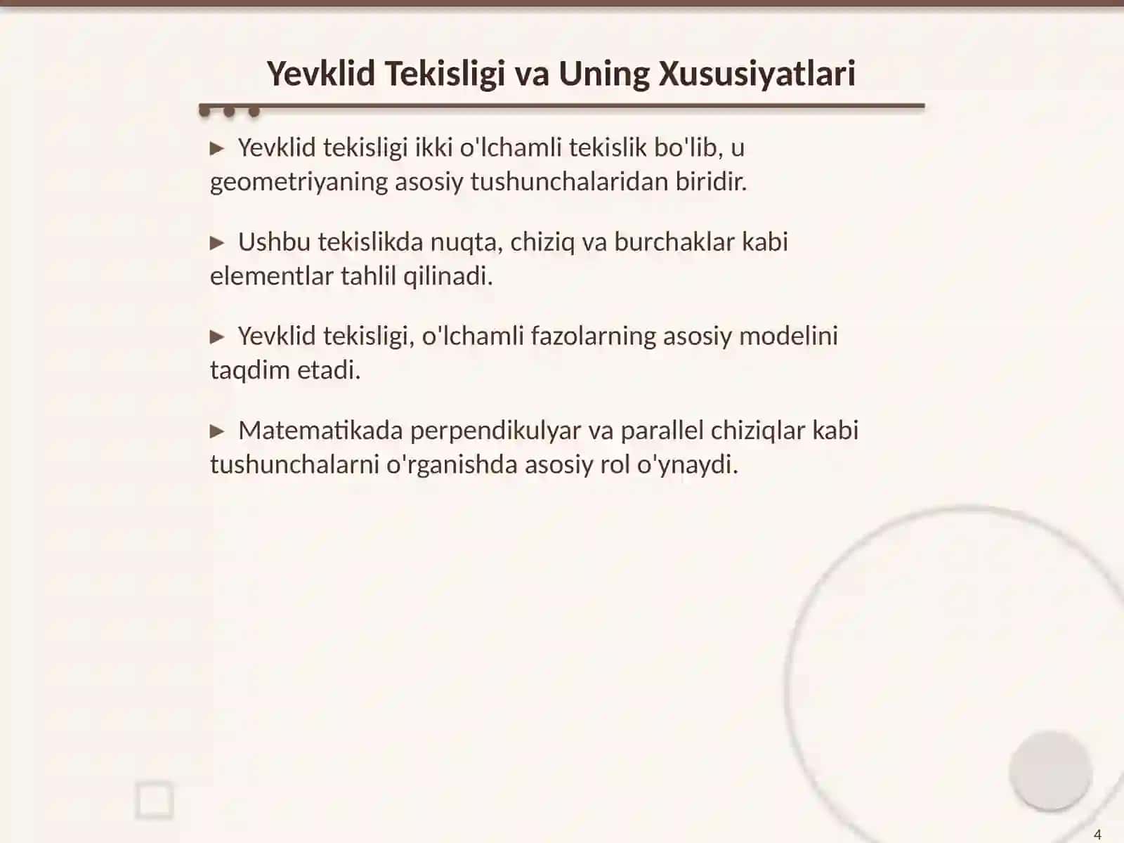 Kompleks Sonlar va Yevklid Tekisligining Izomorfligi 4