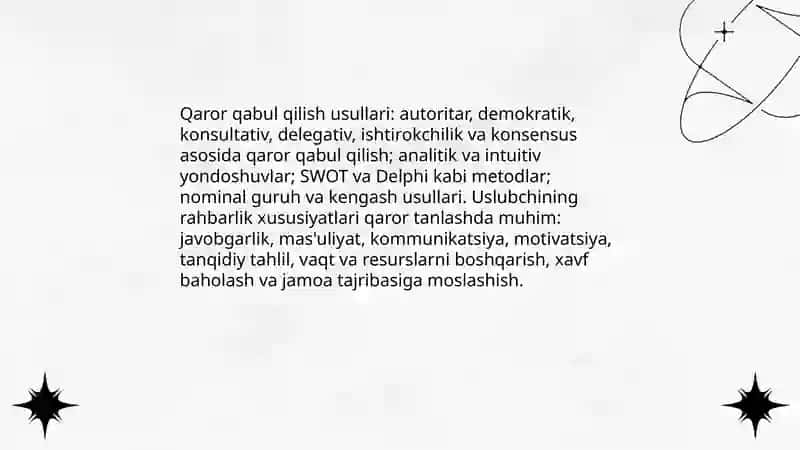 Uslubchining liderlik va raxbarlik hususiyatlari 4