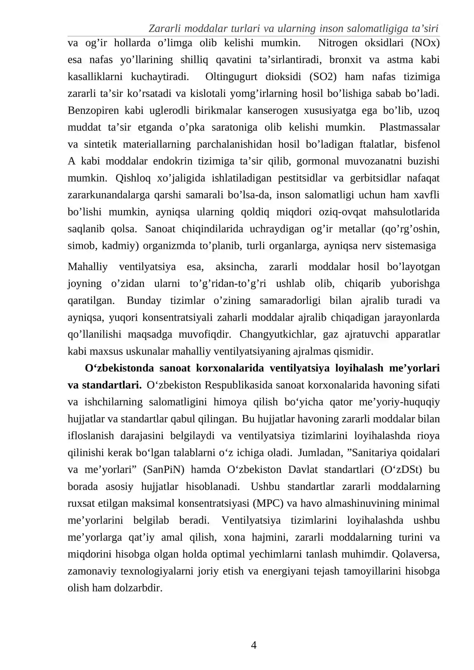 Zararli moddalar turlari va ularning inson salomatligiga ta’siri 4