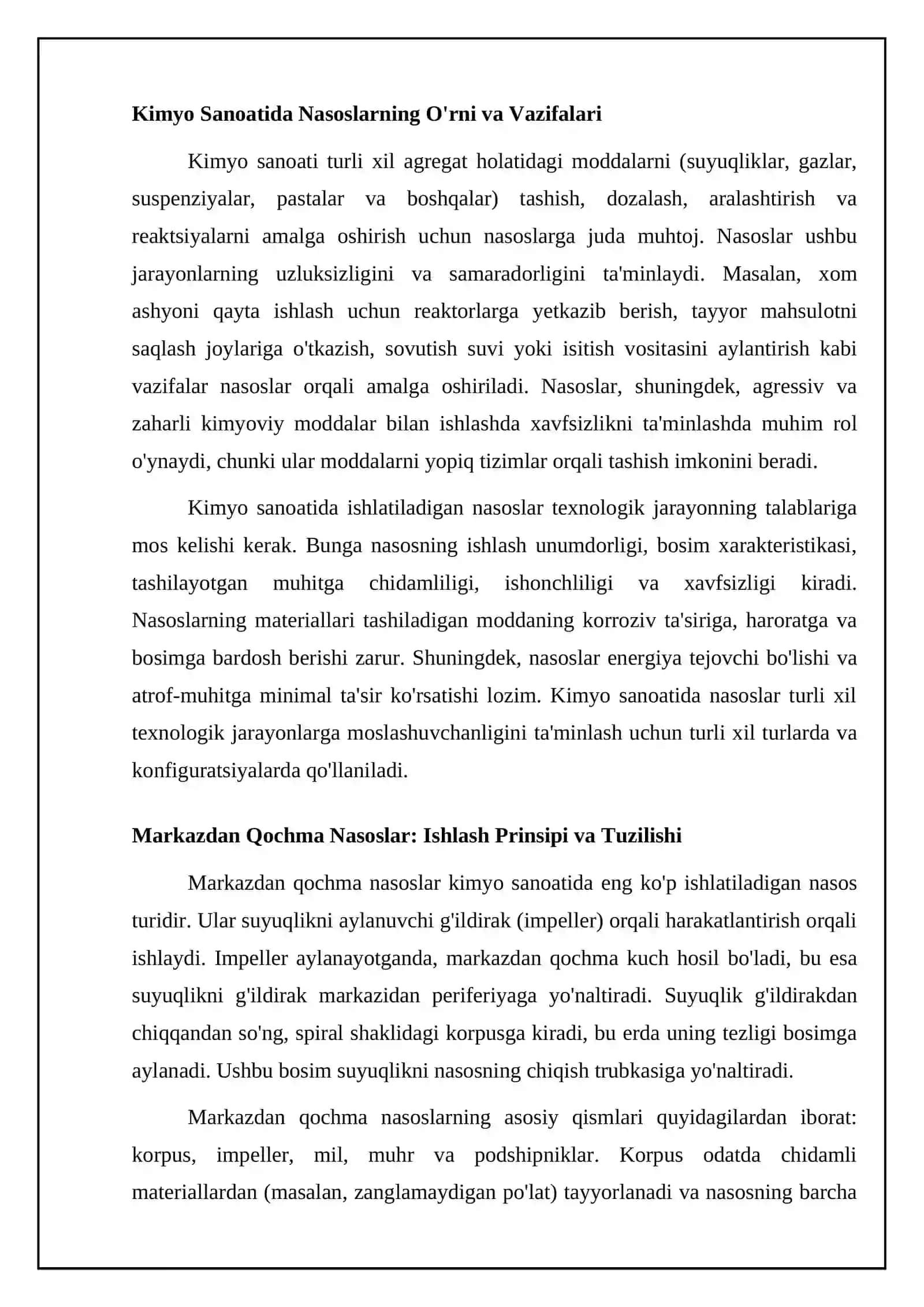 Kimyo sanoatida ishlatiladigan nasoslar: Turlari, ishlash prinsiplari va konstruksiyalari 4