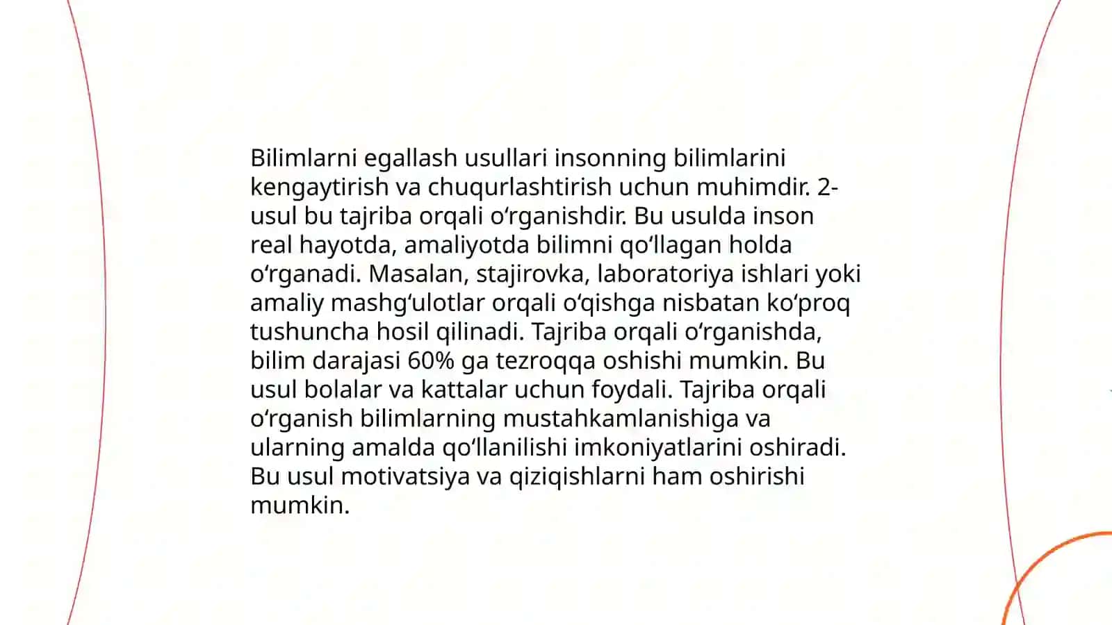 Faoliyatning oʻzlashtirilishi va malakalarni egallash 4