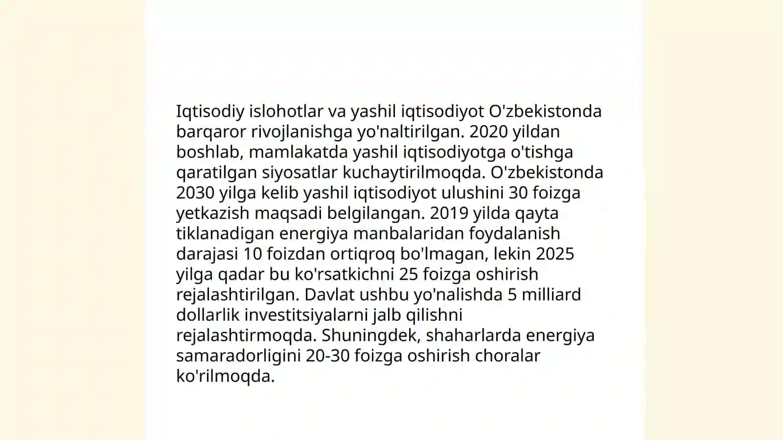Yashil iqtisodiyotga o'tishning Iqtisodiy hamkorlik taraqqiyot tashkiloti yondashuvi 4