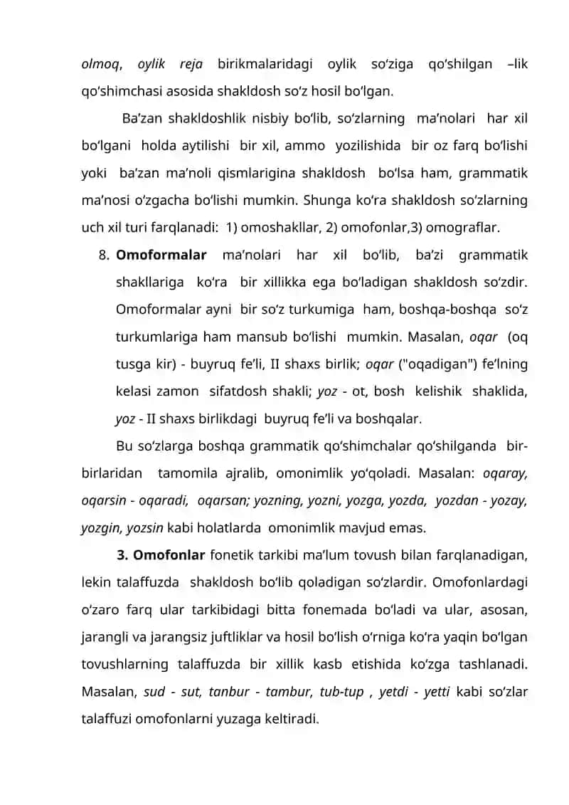 So‘zlarning shakl va ma’no munosabatiga ko‘ra turlari 4