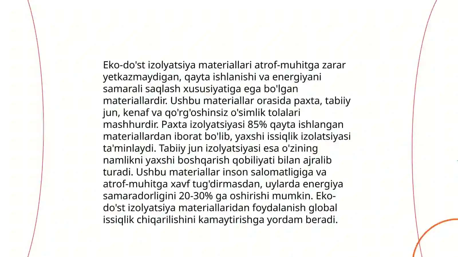 Organik issiqlik izolyasiyasi ashyolari va buyumlari 4