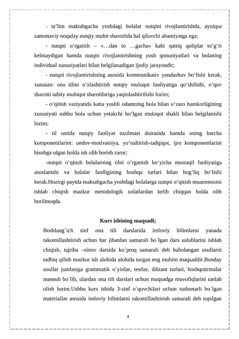 SAVOD O'RGATISH DAVRIDA YOZUV DARSLARIDA IMLO USTIDA ISHLASH 4