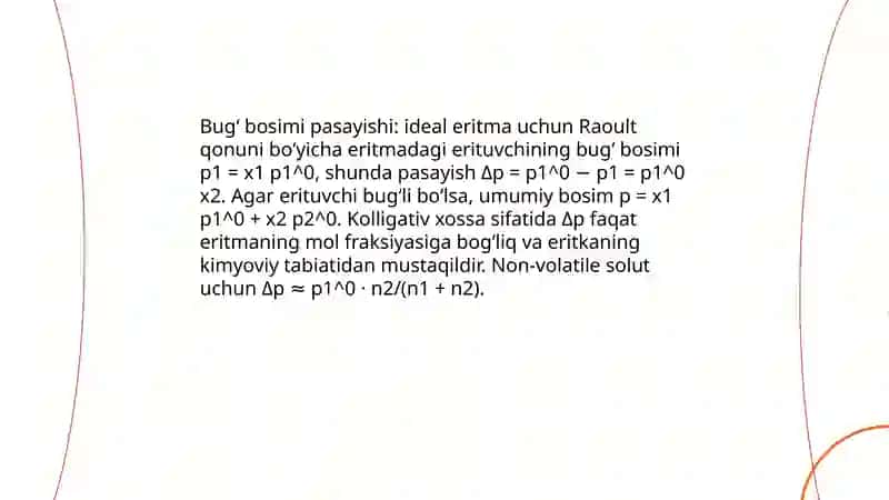 Eritmalarning kollogativ xossalari va Konovolov 3 ta qonun 4