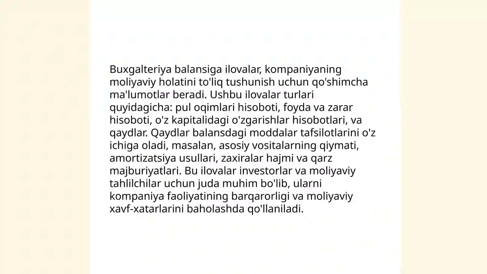Buxgalteriya balansiga ilovalar va ularni chop etish zarurliga va ahamiyati 4