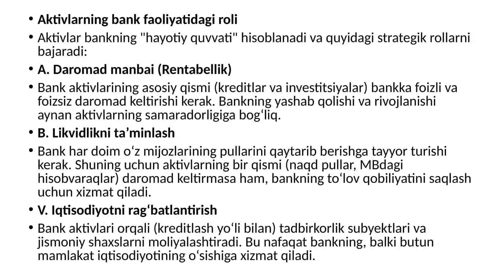 TIJORAT BANKLARINING AKTIV OPERATSIYALARI VA UNING TARKIBI 4