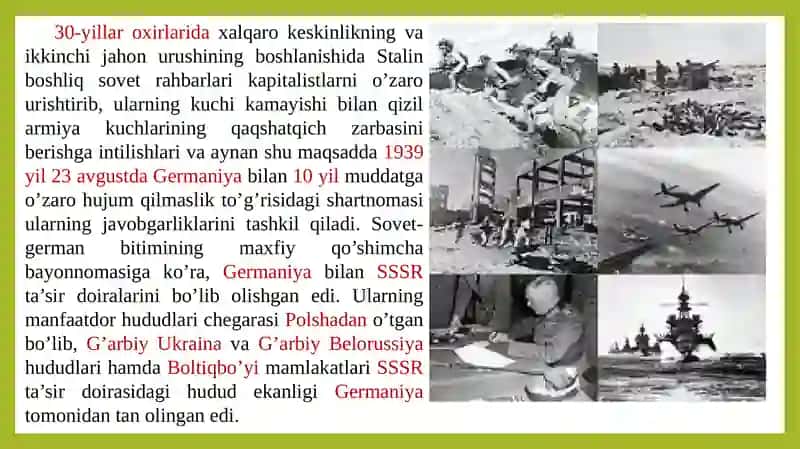 Ikkinchi jahon urushi yillarida o’zbek xalqining fashizm ustidan qozonilgan g’alabaga qo’shgan hissasi 4