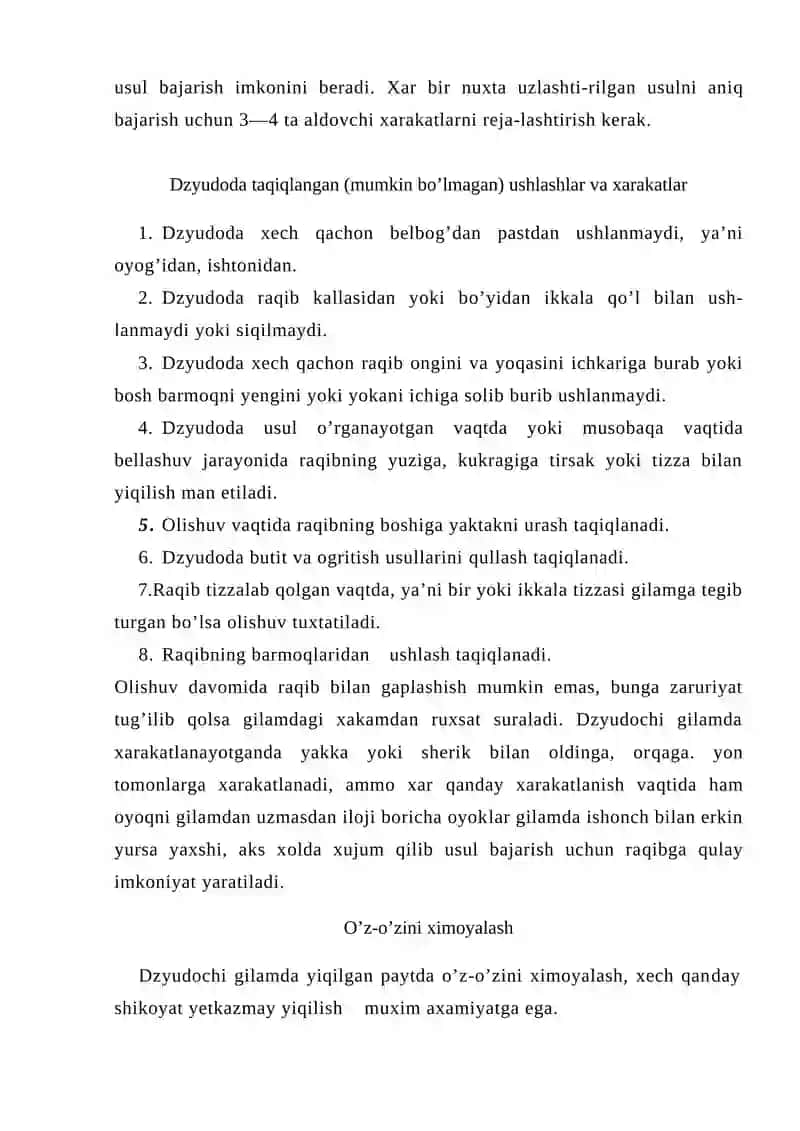 Dzyudoda musobaqaga qatnashish taktikasi 4