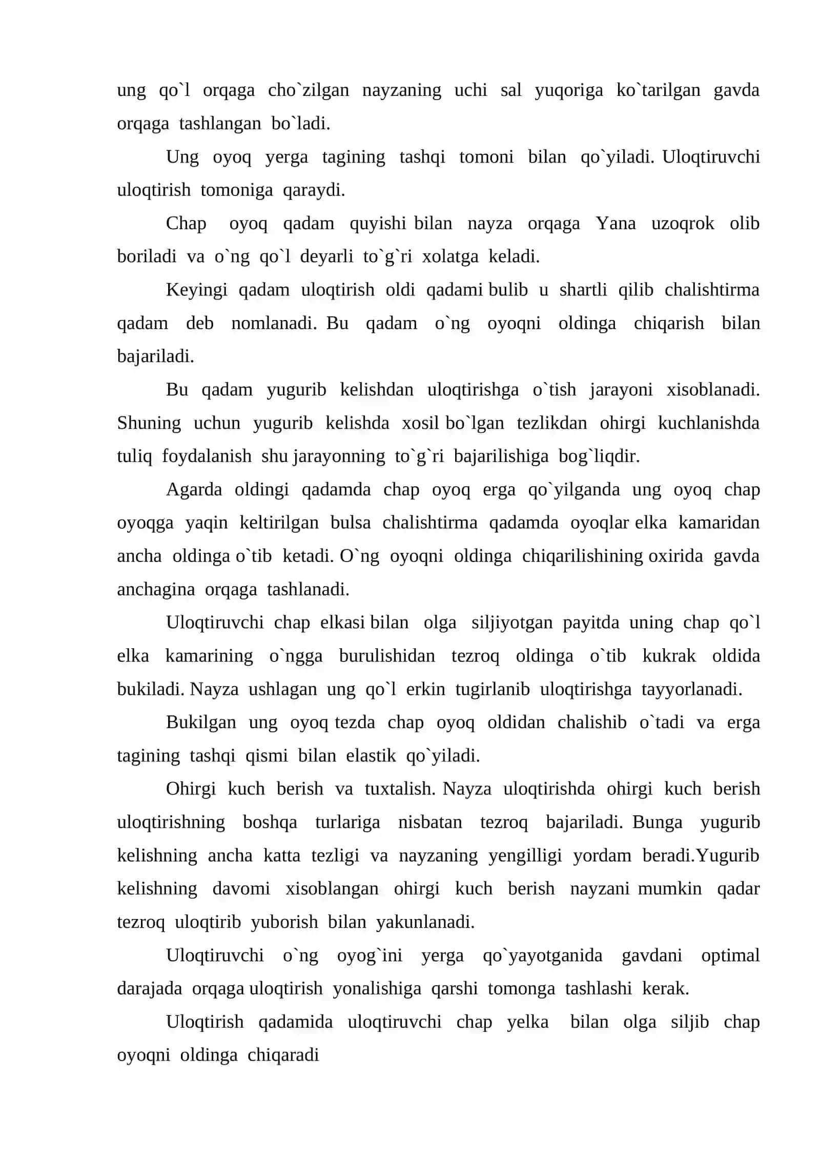 Nayza uloqtirish texnikasi taxlili va o`rgatish uslubiyati 4