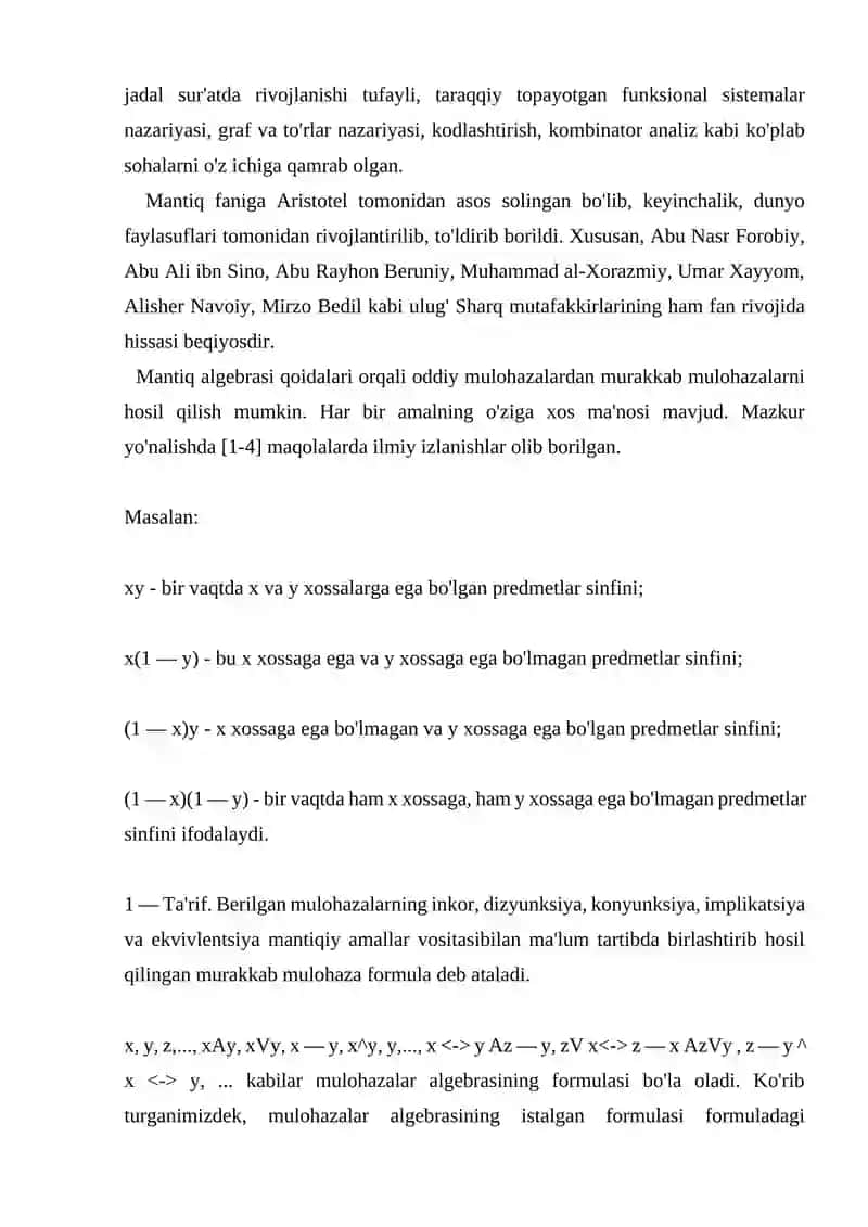 Post teoremasi va Jegalkin polinomi 4