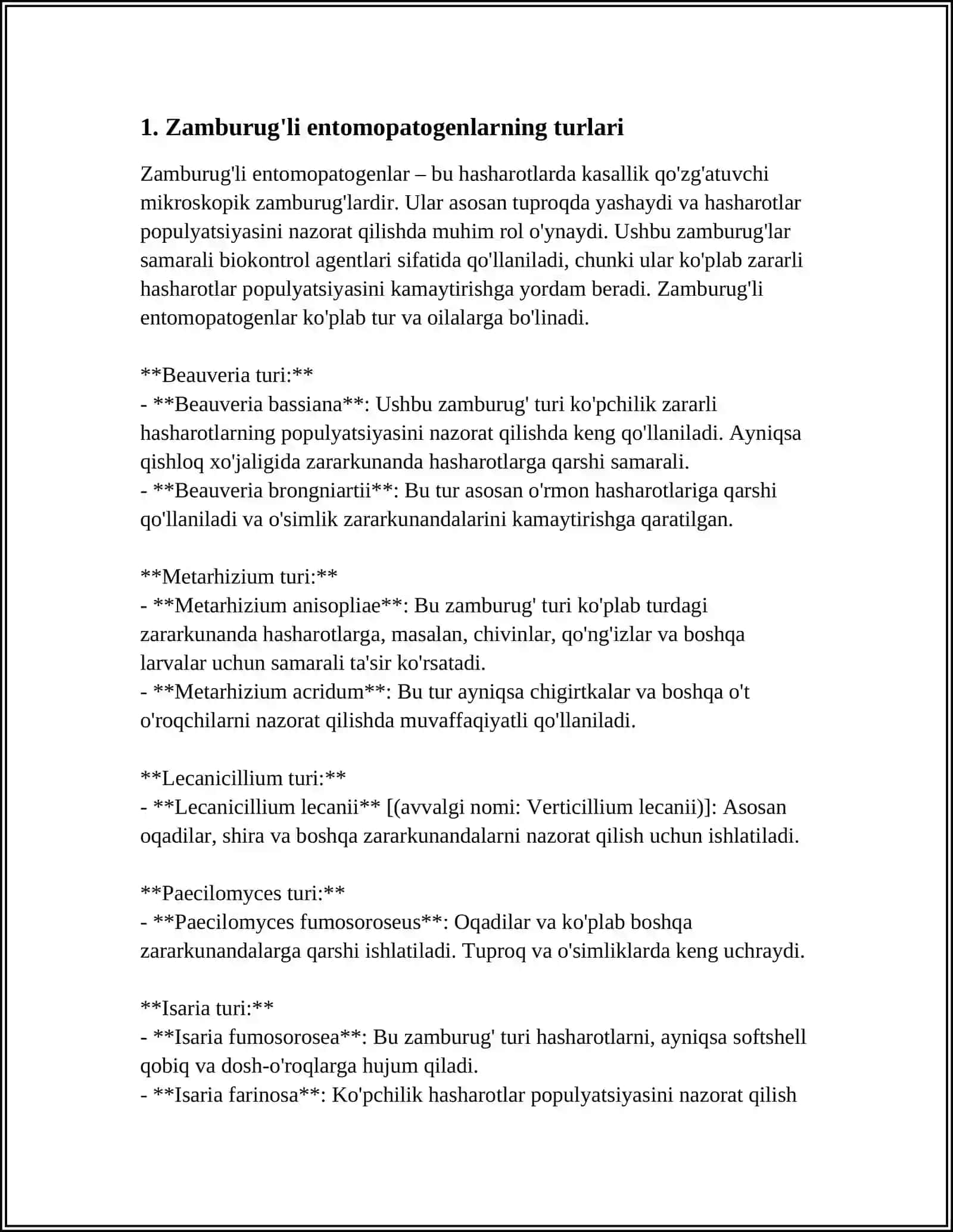 ZAMBURUGLI ENTOMOPATOGEN PREPARATLAR OLISH TEXNOLOGIYASI 4