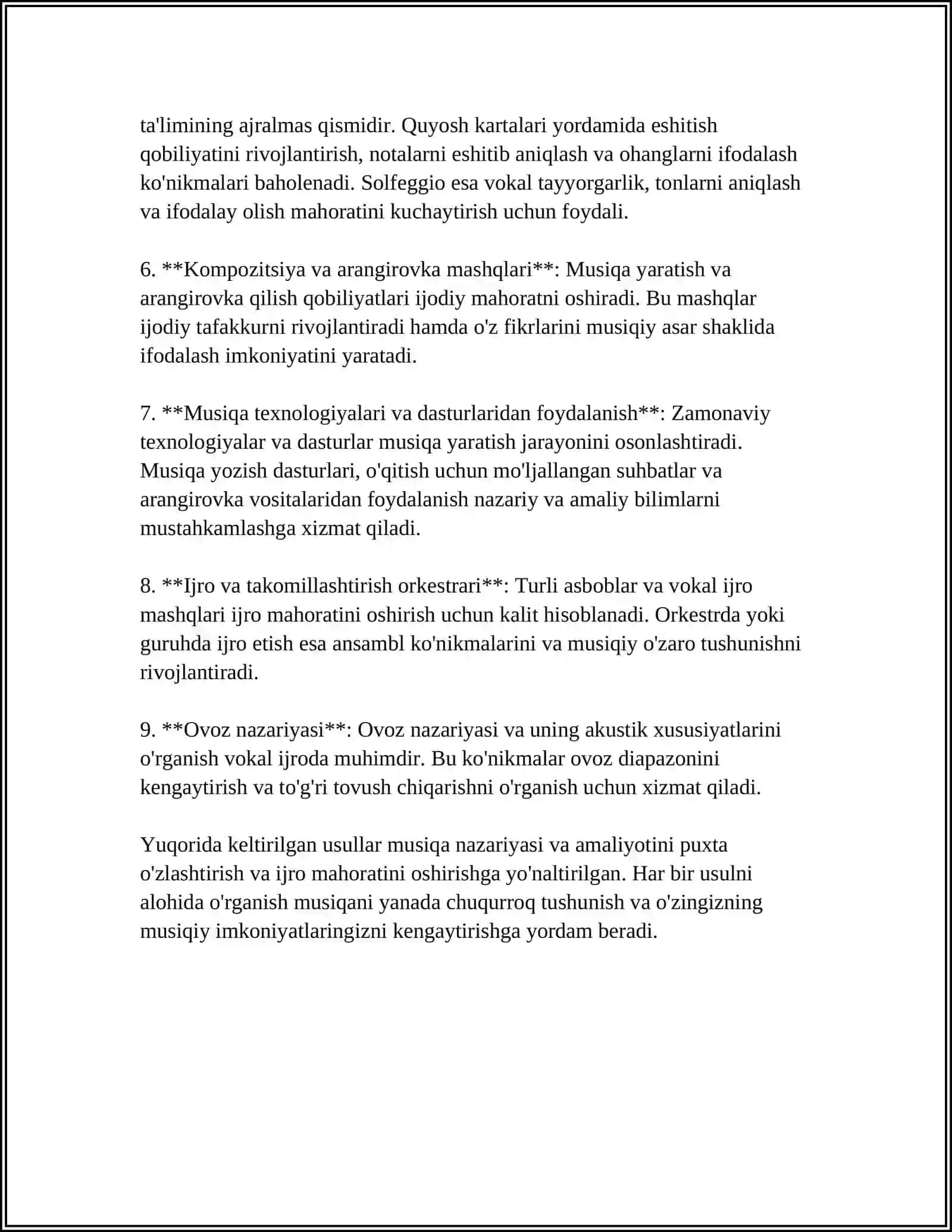 O’QUVCHILARNING MUSIQIY QOBILIYATLARINI MUSTAQIL KO’NIKMALARINI SHAKLLANTIRISH 4