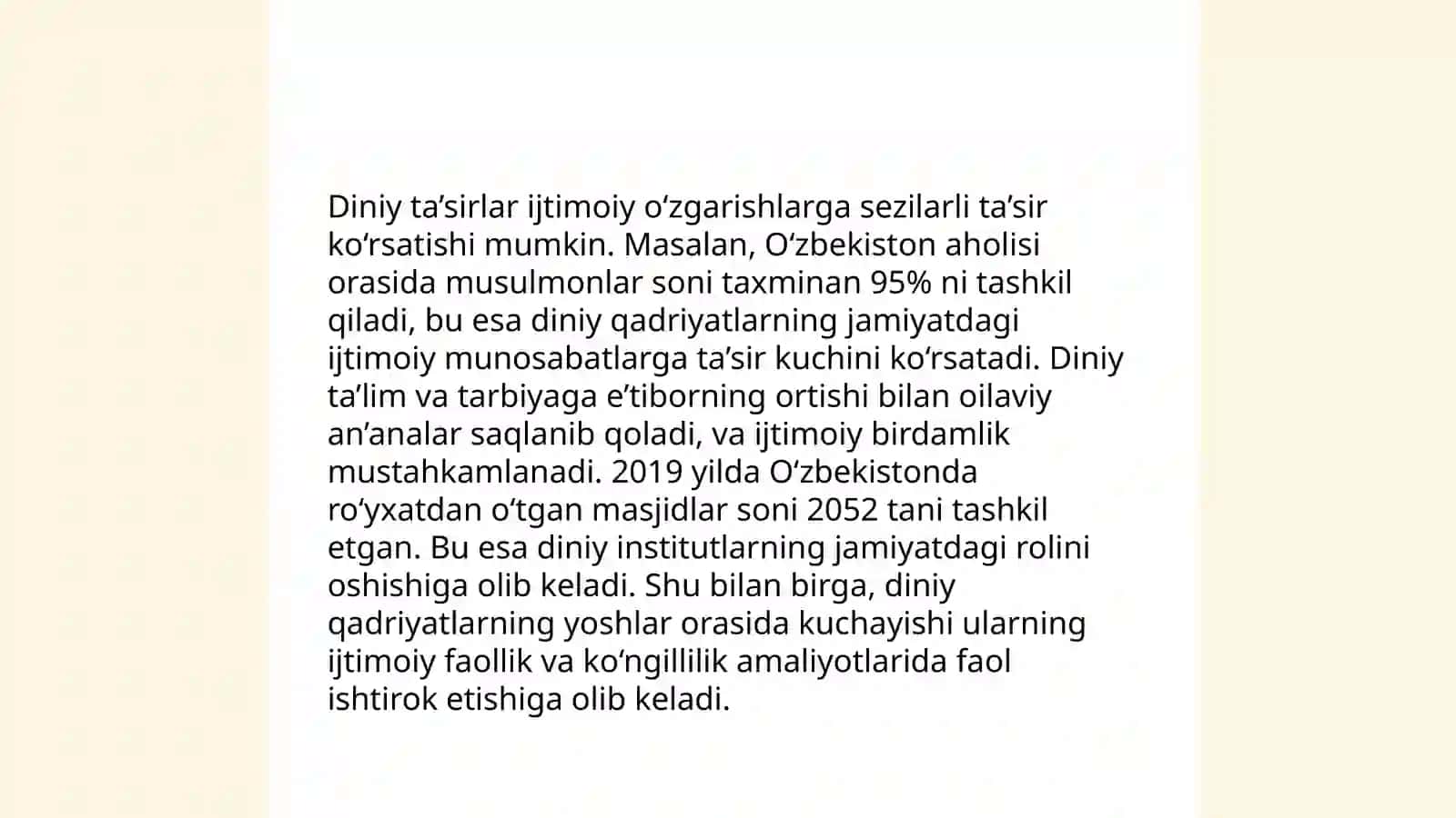 Diniy xarakatchanlik: Diniy ta'sirlar va ijtimoiy o'zgarishlar 4