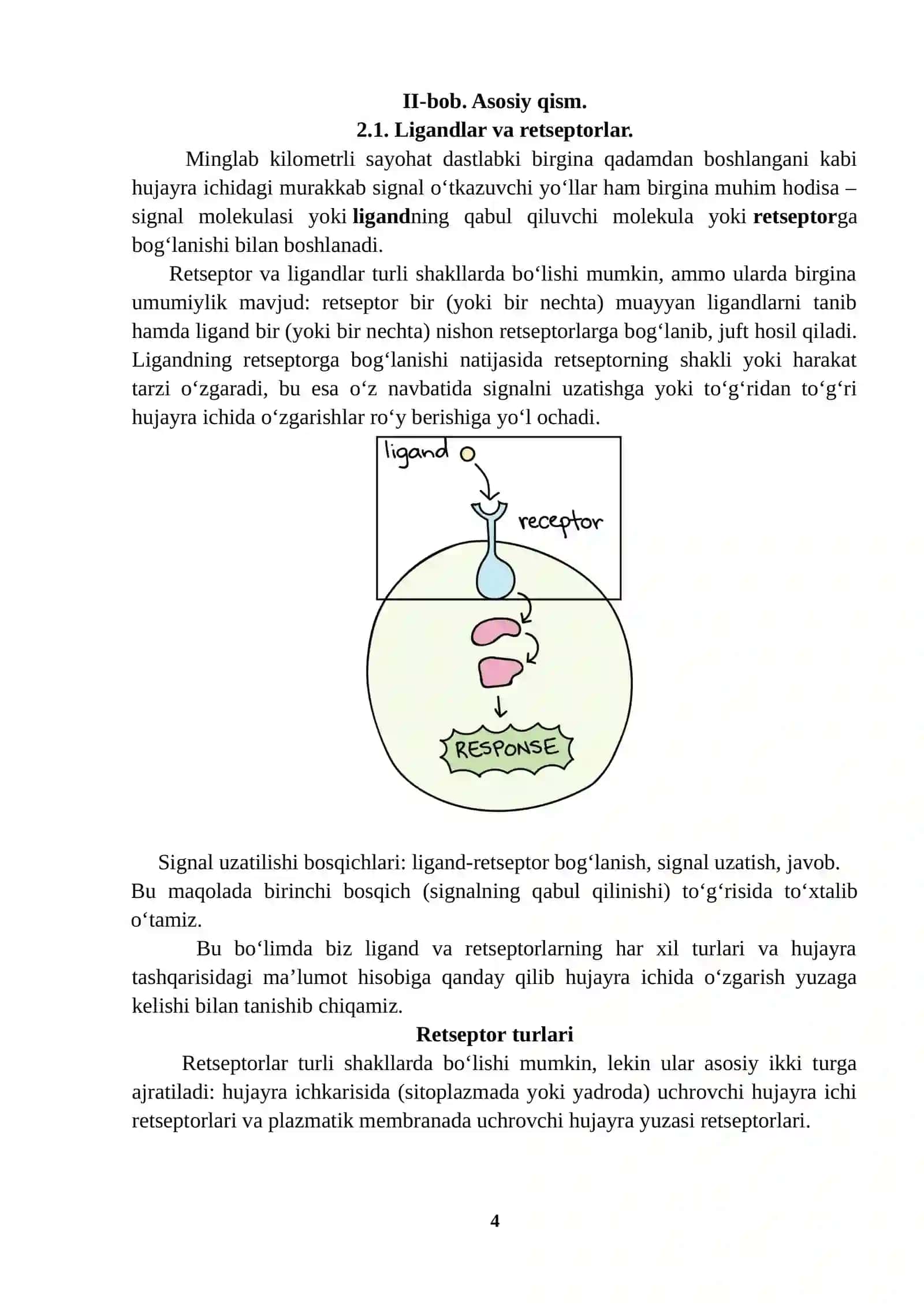 Mavzu: Ligand-retseptor bog`lanishlar uchun dasturlar 4
