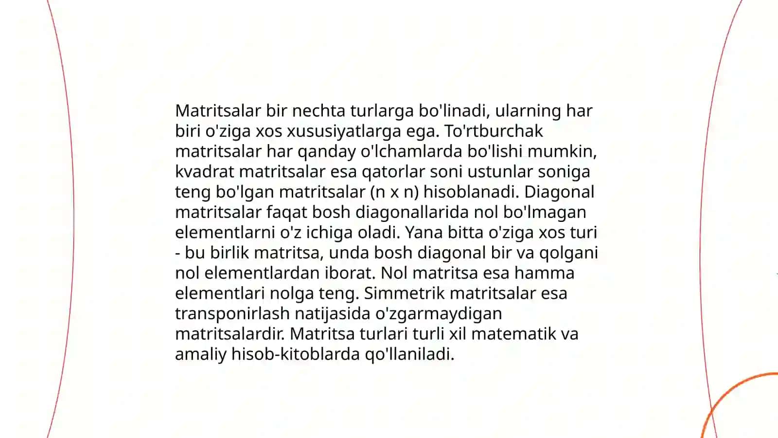 Matritsalarni tashkil etish 4