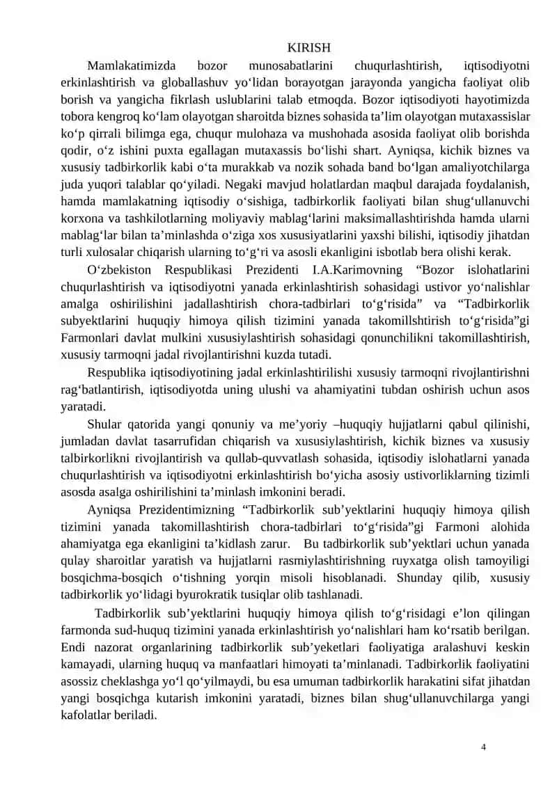 Biznes asoslari kursi 4