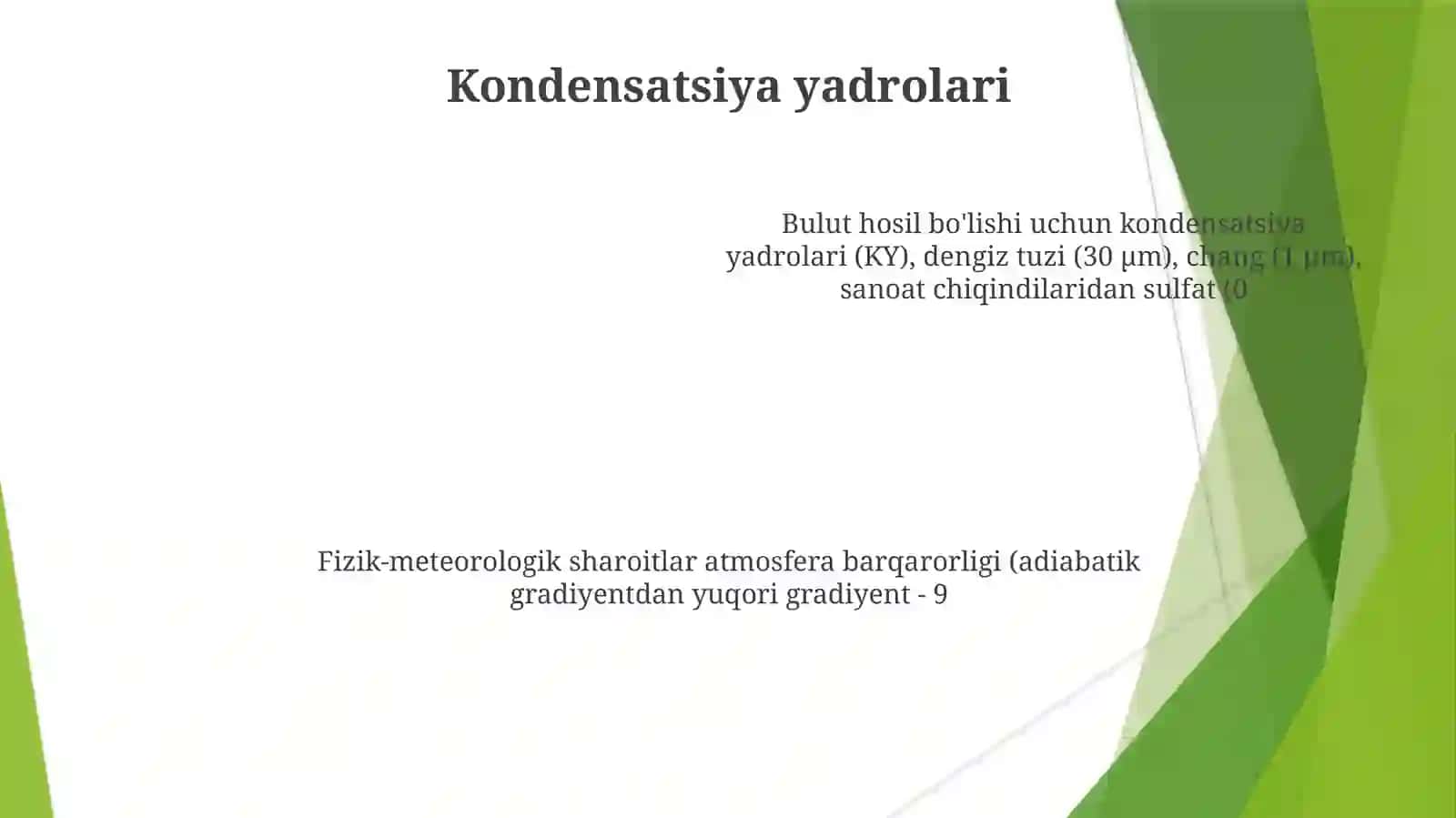 Bulutlar hosil bo'lishining fizik-meteorologik sharoitlari. Bulutlarning sutkalik va yillik o'zgarishi 4