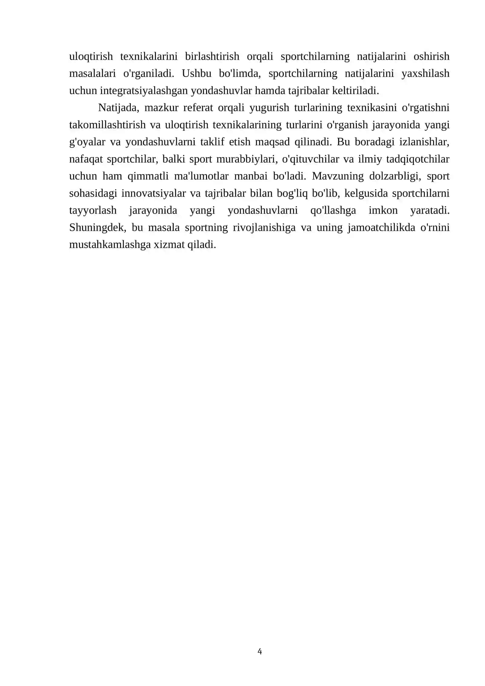 Yugurish turlari texnikasini oʻrgatishni takomillashtirish 2 uloqtirish texnikasini turlari 4