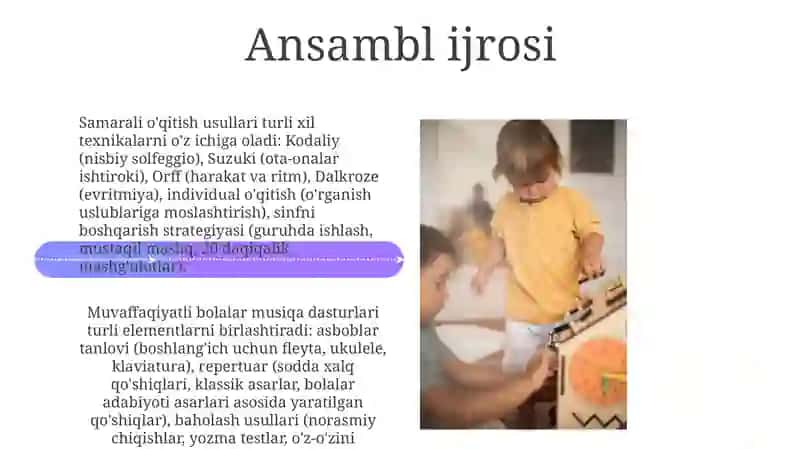 Musiqa mashgʻulotlarida bolalarga musiqa asboblarini chalishnioʻrgatish usullari 4