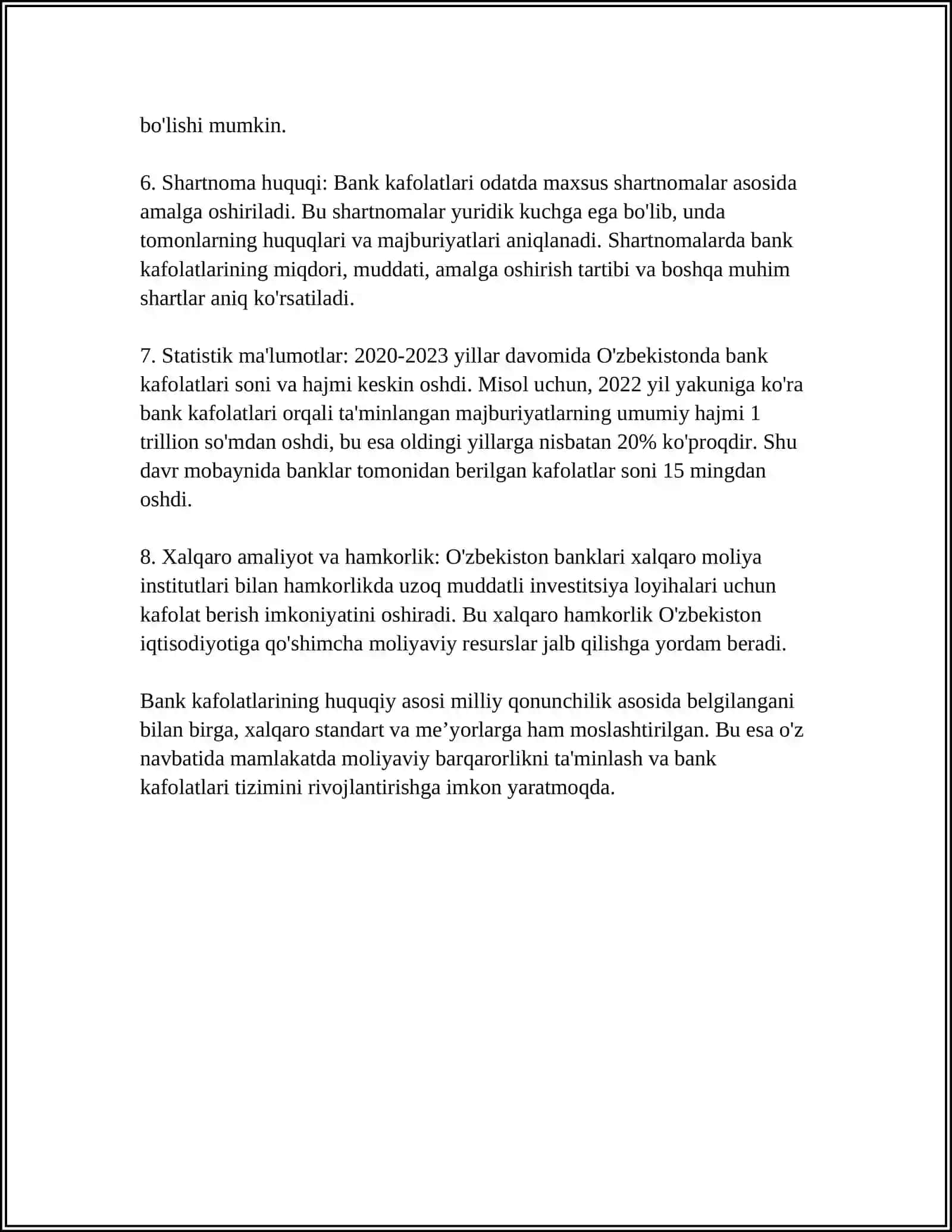BANK KAFOLATI SOLIQ MAJBURIYATLARINING BAJARILISHINI TAMINLASH 4