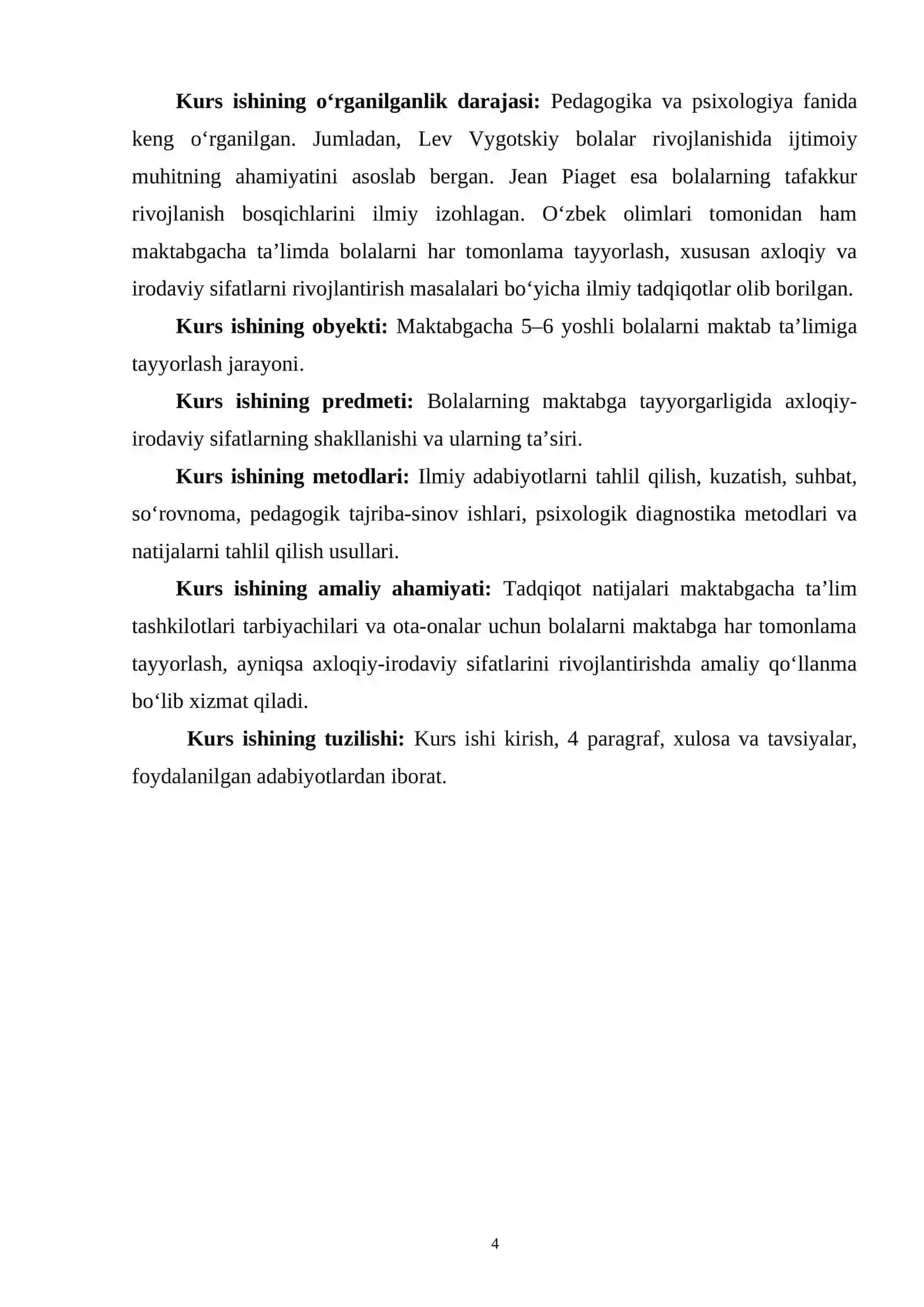 Maktabgacha 5-6 yoshli bolalarning maktab ta'limiga yetukligida axloqiy irodaviy tayyorgarlikning ahamiyati 4