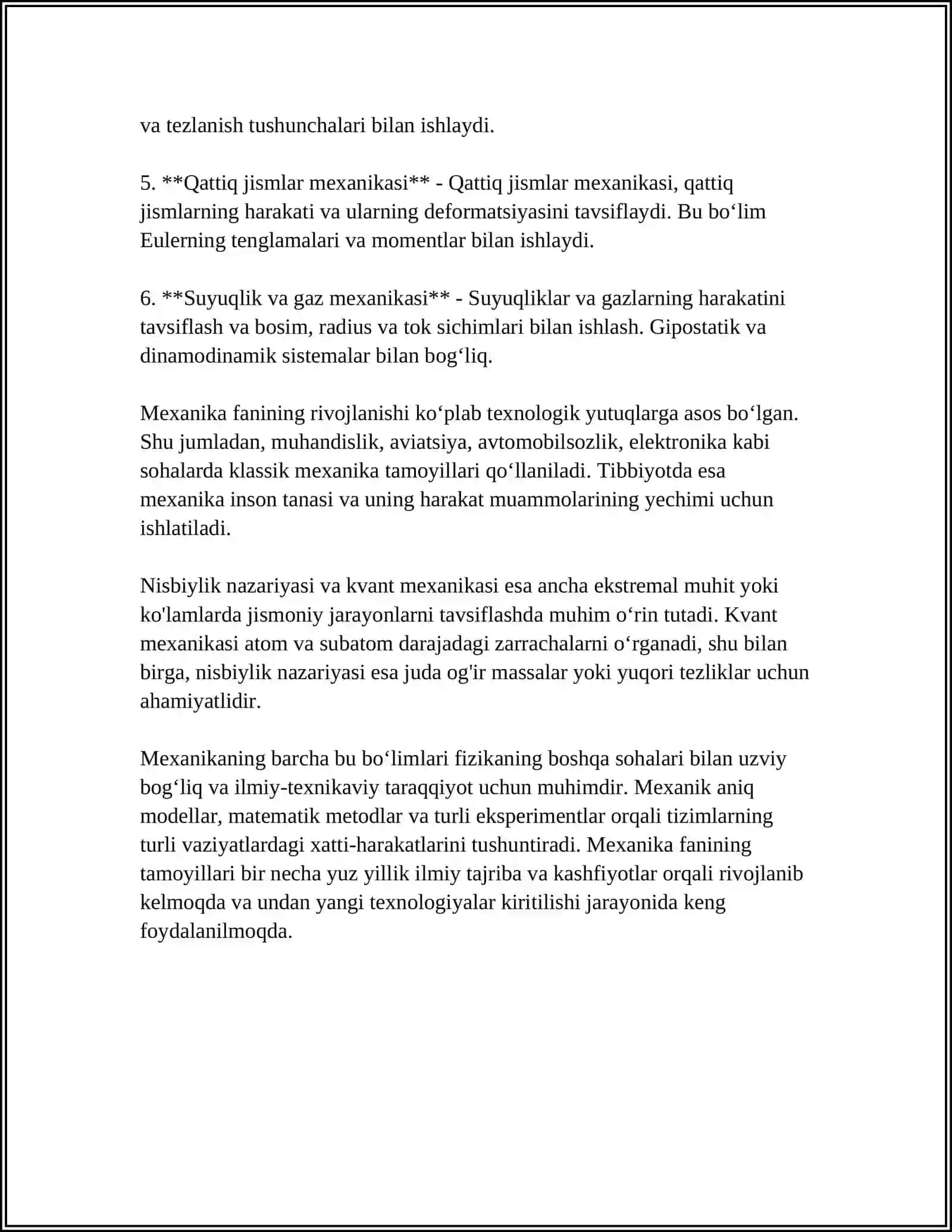 MEXANIKA BO‘LIMINI O‘QITISHNING O'ZIGA XOS JIHATLARI VA TUTGAN O'RNI 4
