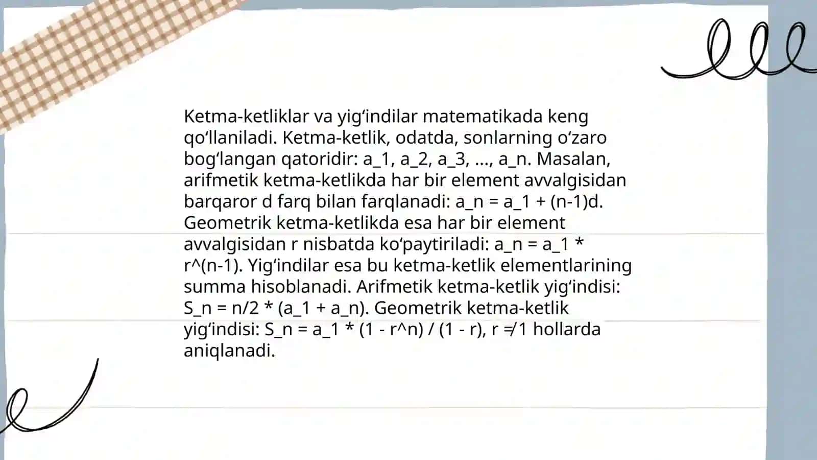Fundamental ketma ketliklar. Koshi teoremasi 4