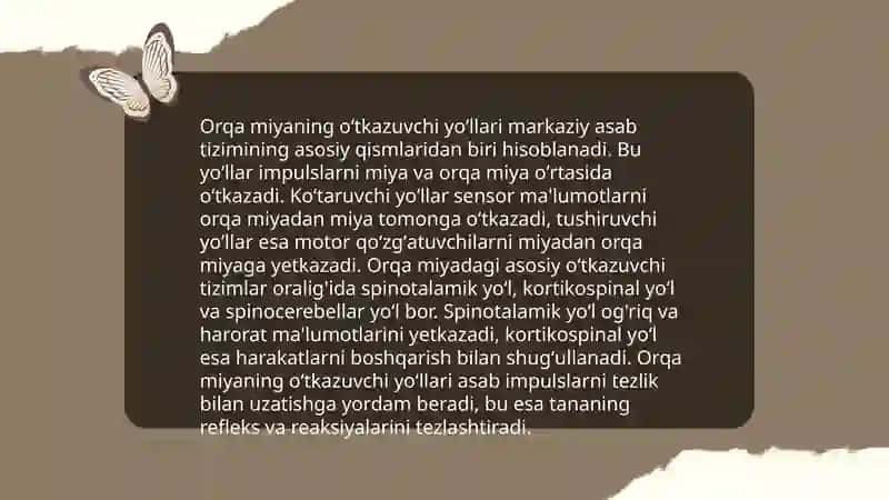 Orqa miyaning reflektor va oʻtkazuvchi yoʻl faoliyati, tekshirish usullari 4