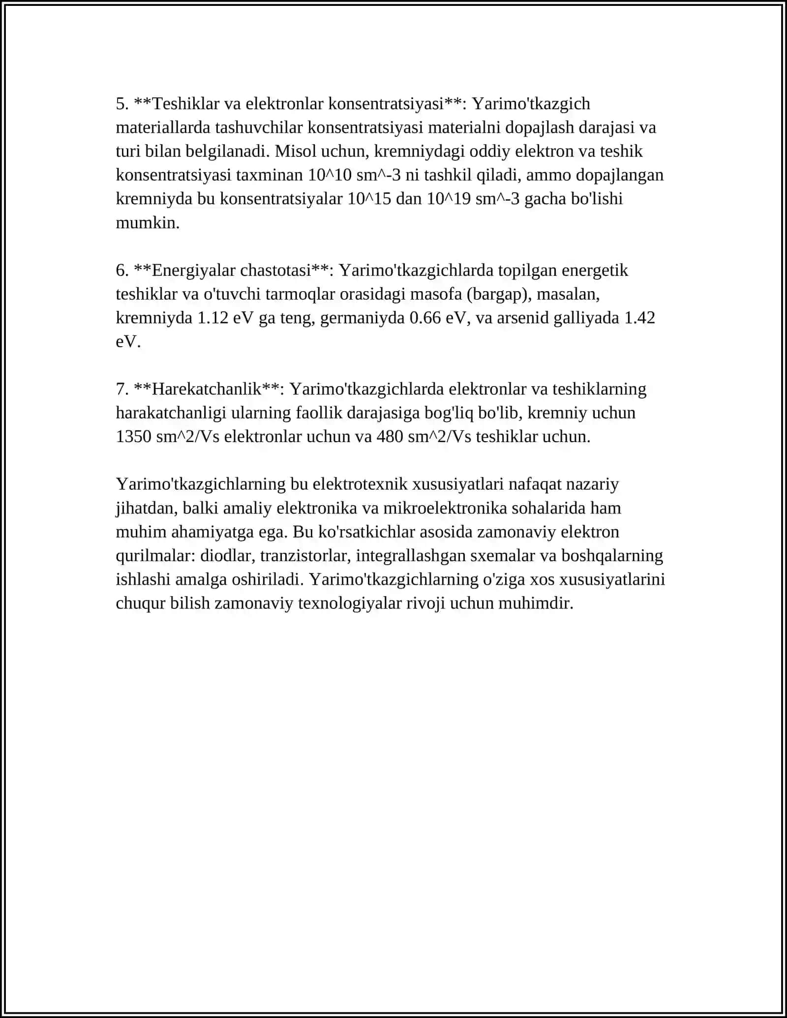 Yarimo'tkazgichlarning elektrotexnik xususiyatlari 4