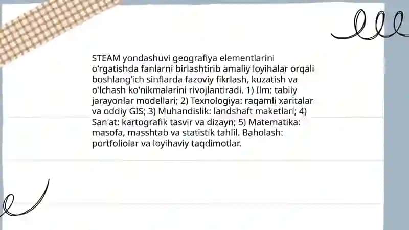 Boshlangʻich taʼlimda geografiya elementlari atrof olam va tabiatshunoslik fanini ôqitishda innovatsion yondashuv 4