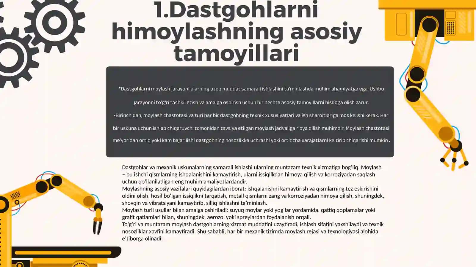 Dastgohlarni moylash 4