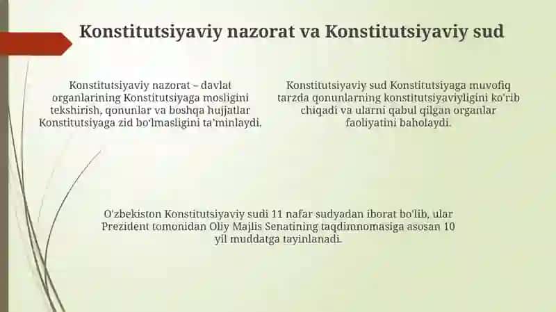 Konsitutsiyaning ustunligi va muhofasazi 4