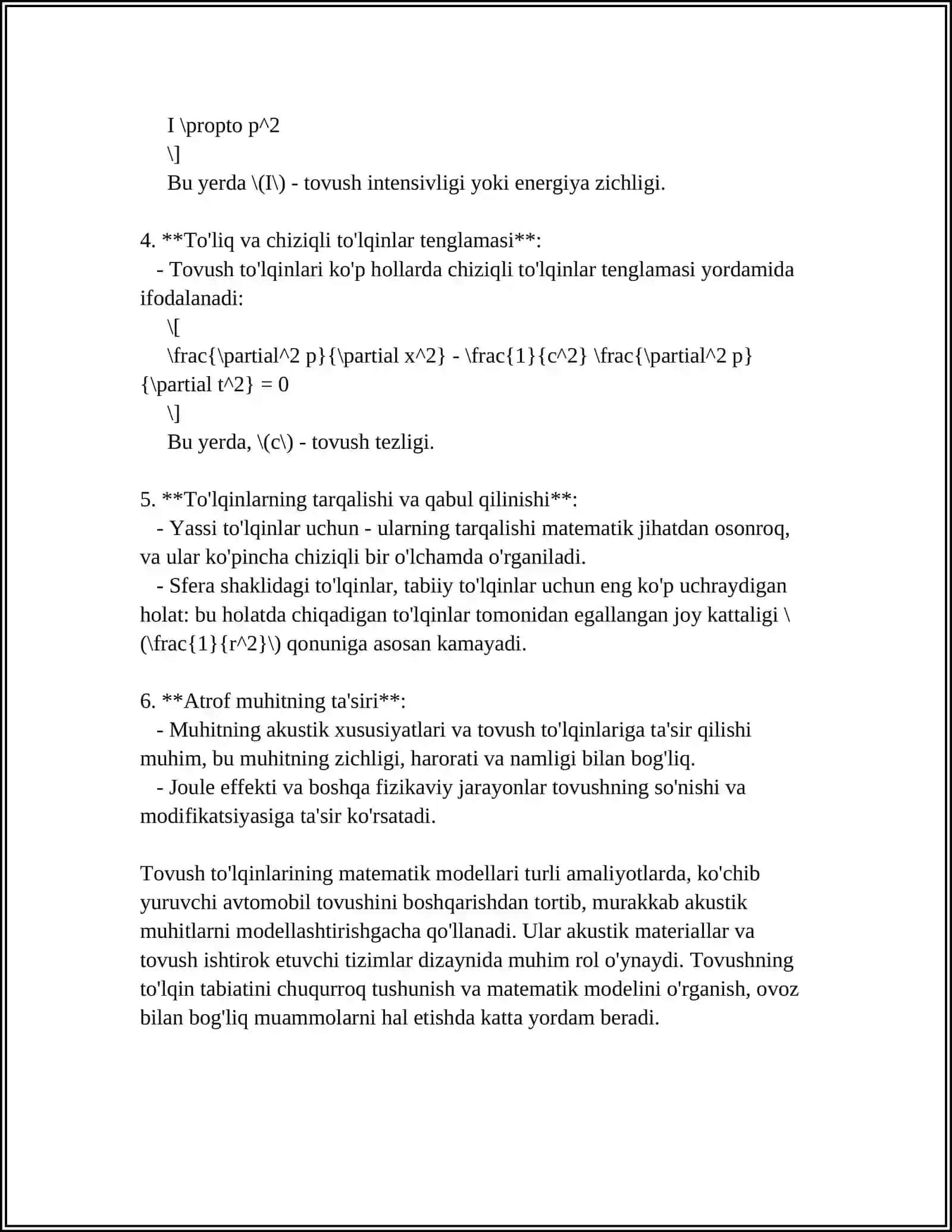 MUSIQA VA SANATDA TOVISH TO'LQINLARINING TAHLILIDA INTEGRAL HISOBI 4