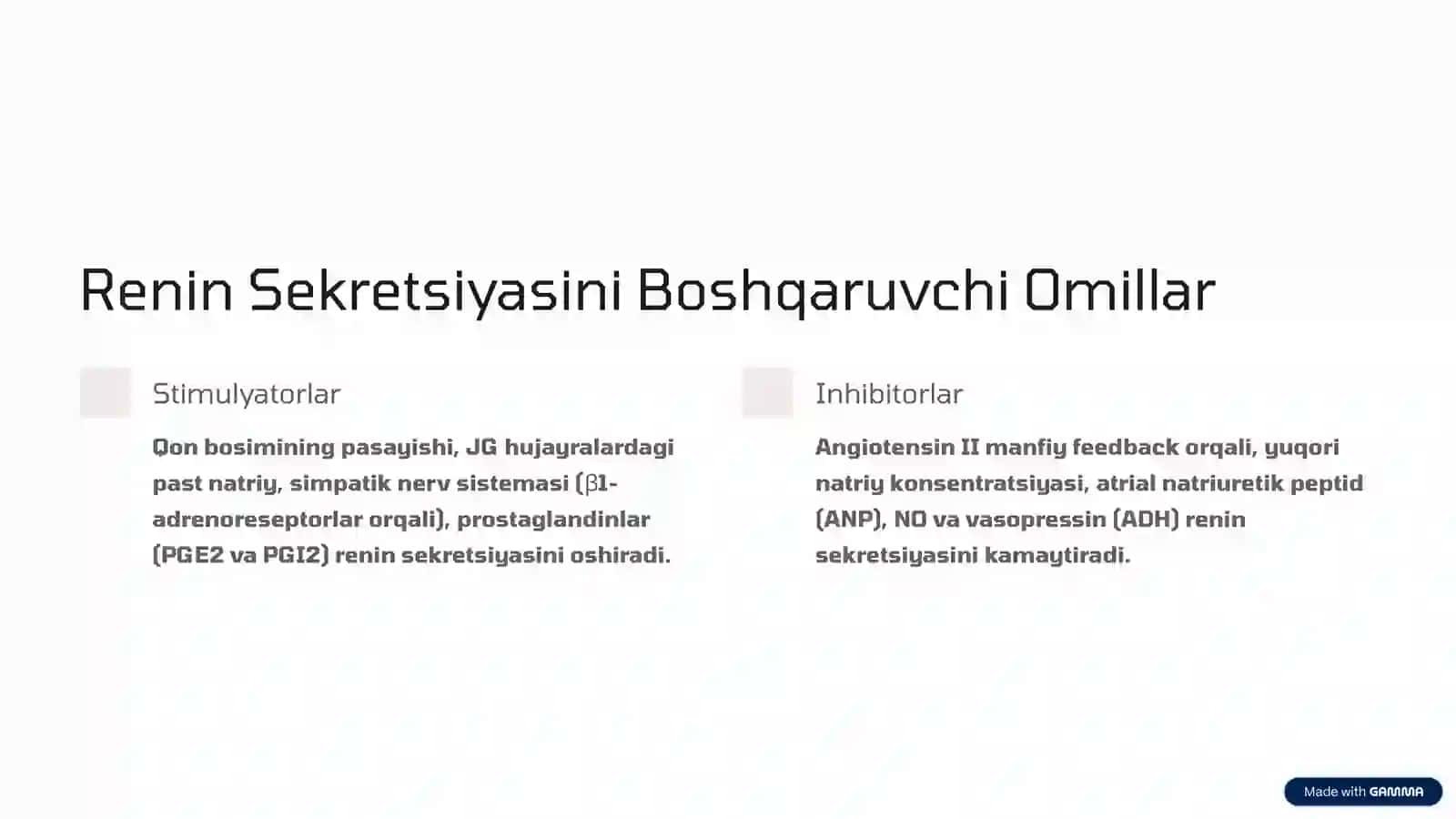 Renin: Biokimyoviy Tavsifi, Sintezi, Parchalanishi, Ta’siri va Klinik Ahamiyati 4
