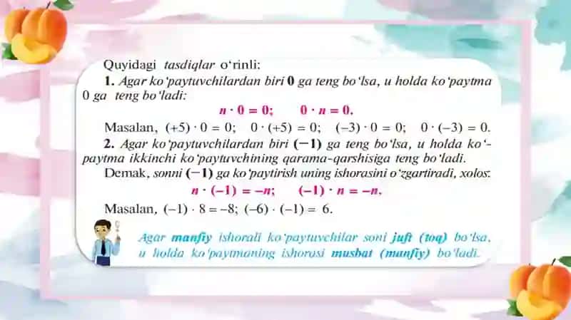 6-sinf Sonlarni ko'paytrish va sonlarni bo'lish 2 4