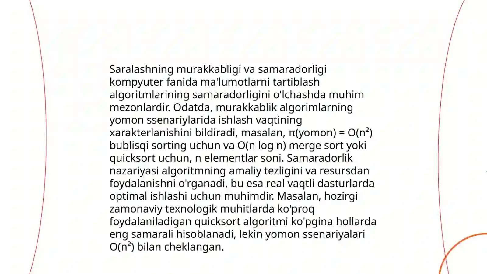 Saralashning qat'iy va yaxshilangan usullari 4