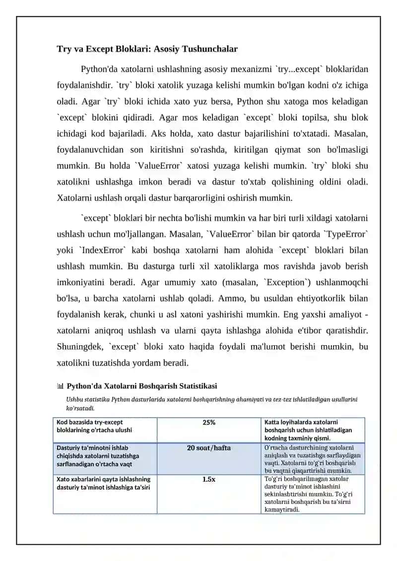 Pythonda istisno holatlarni qayta ishlash 4